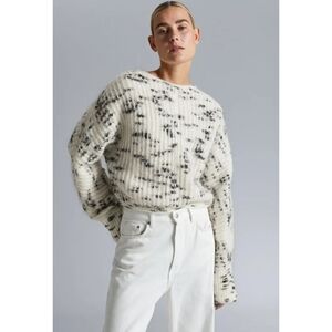 & Other Stories Wool Mohair Blend Dolman Knit Sweater, XSmall, Mono Speckled